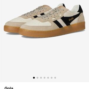 Gola Beige, Black & Gum Court-Style Sneakers